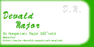 devald major business card